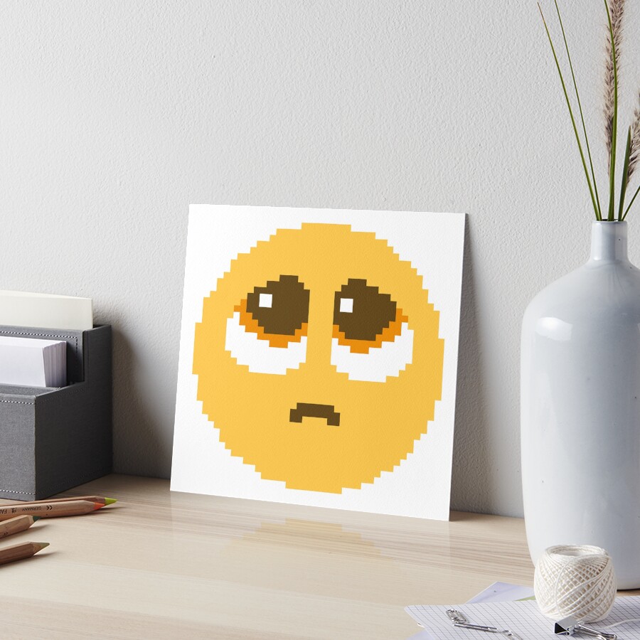 Pleading Face Pixel Discord Postcard for Sale by RainDoe