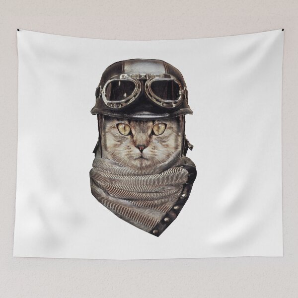 Item preview, Motorcycle Cat Biker Helmet Scarf designed and sold by ChirilaVasilica.