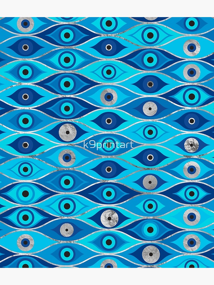 Greek Mati Mataki - Matiasma Evil Eye Pattern by k9printart