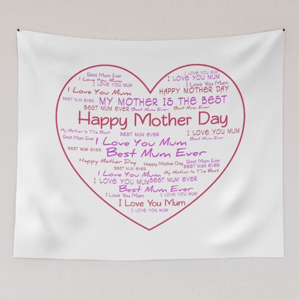 Item preview, Heart Shape Mother Day Words Art Love White Version designed and sold by darknessjeff86.