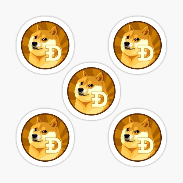 Dogecoin 5 in 1 sticker pack Sticker