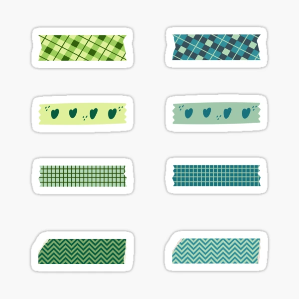 Washi tape || green // Journaling sticker pack | Sticker