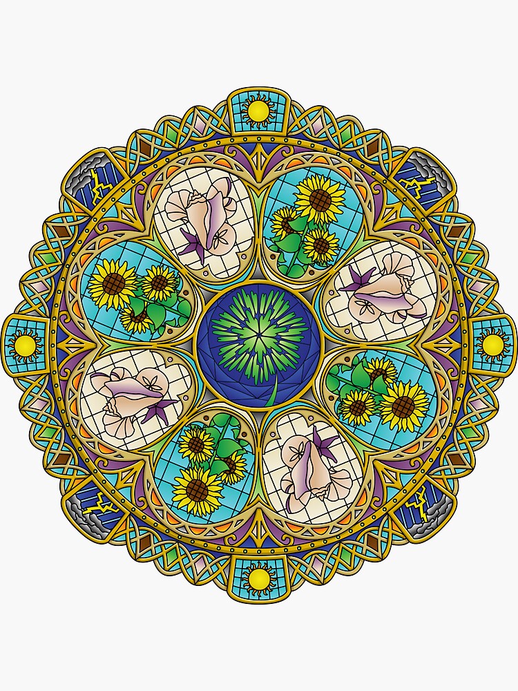 Thumbnail 3 of 3, Sticker, Summer Nouveau designed and sold by ValerieDesigns.