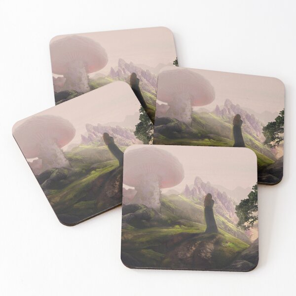 Item preview, Fantasy dreamland artwork with girl and mountains  designed and sold by DarrriaDesign.