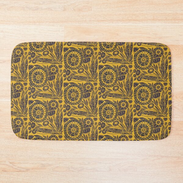 Item preview, Copy of Poppy heads- Mustard and Slate blue  designed and sold by Joanne-Amanda.