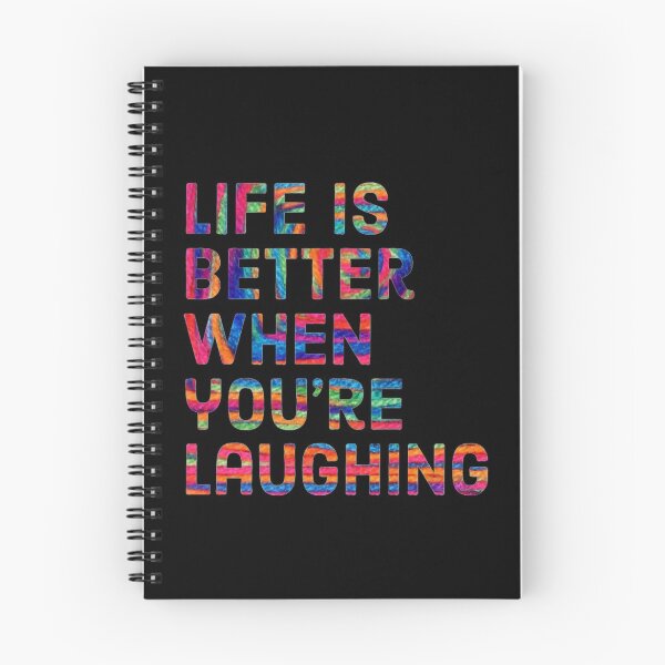 Artikelvorschau, Das Leben ist besser, wenn Sie lachen, lustiges buntes Zitat. entworfen und verkauft von Theleochick.