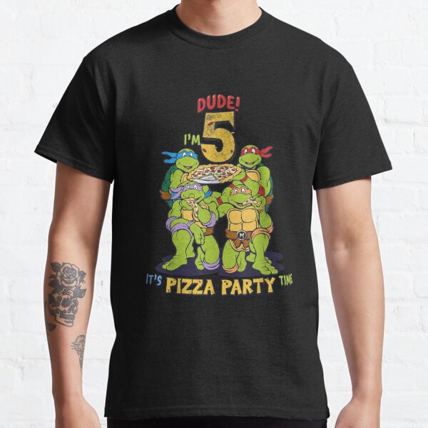 Mademark x Teenage Mutant Ninja Turtles - Dude I am 5 Years Old Mikey Pizza Birthday  Party Essential T-Shirt for Sale by Nscleona