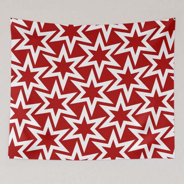Item preview, Big Red Geometric Star Pattern designed and sold by TMBTM.