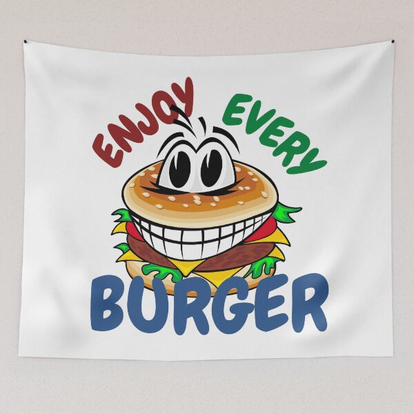 Item preview, Enjoy Every Burger Funny Burger Hydro Sticker and Apparel designed and sold by Jhaustria.