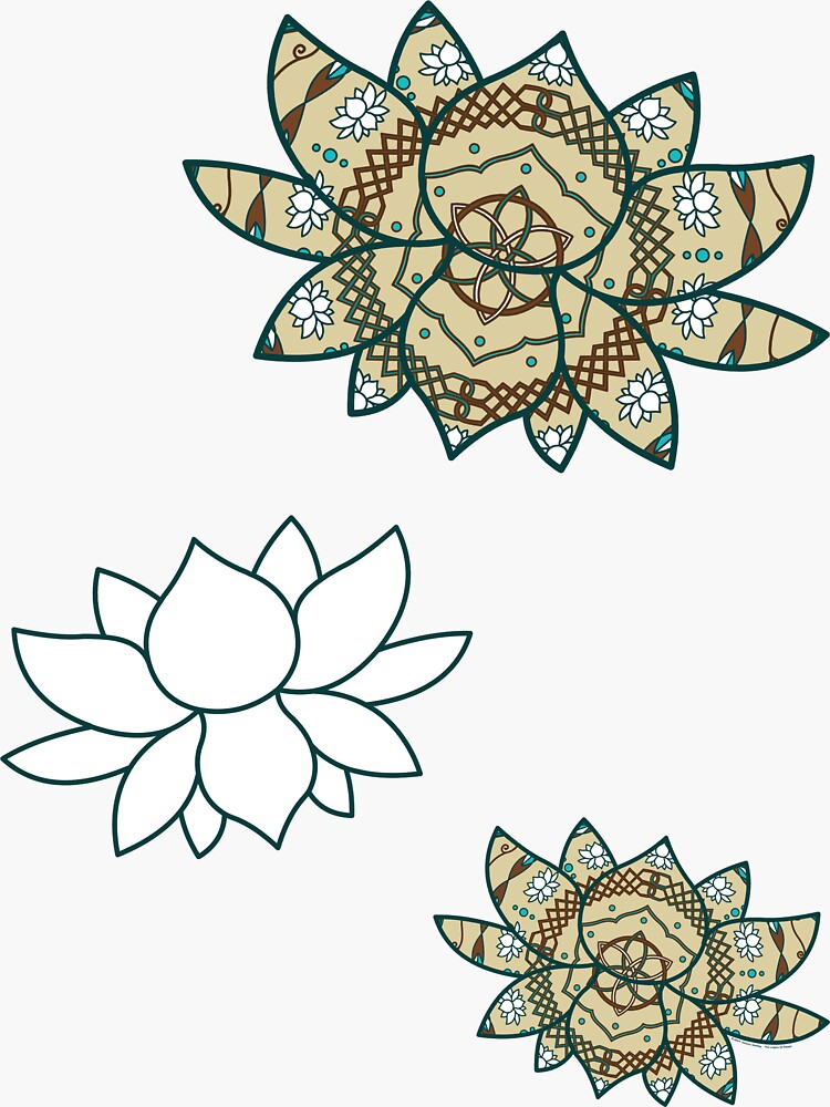 Thumbnail 3 of 3, Sticker, The Lotus designed and sold by ValerieDesigns.