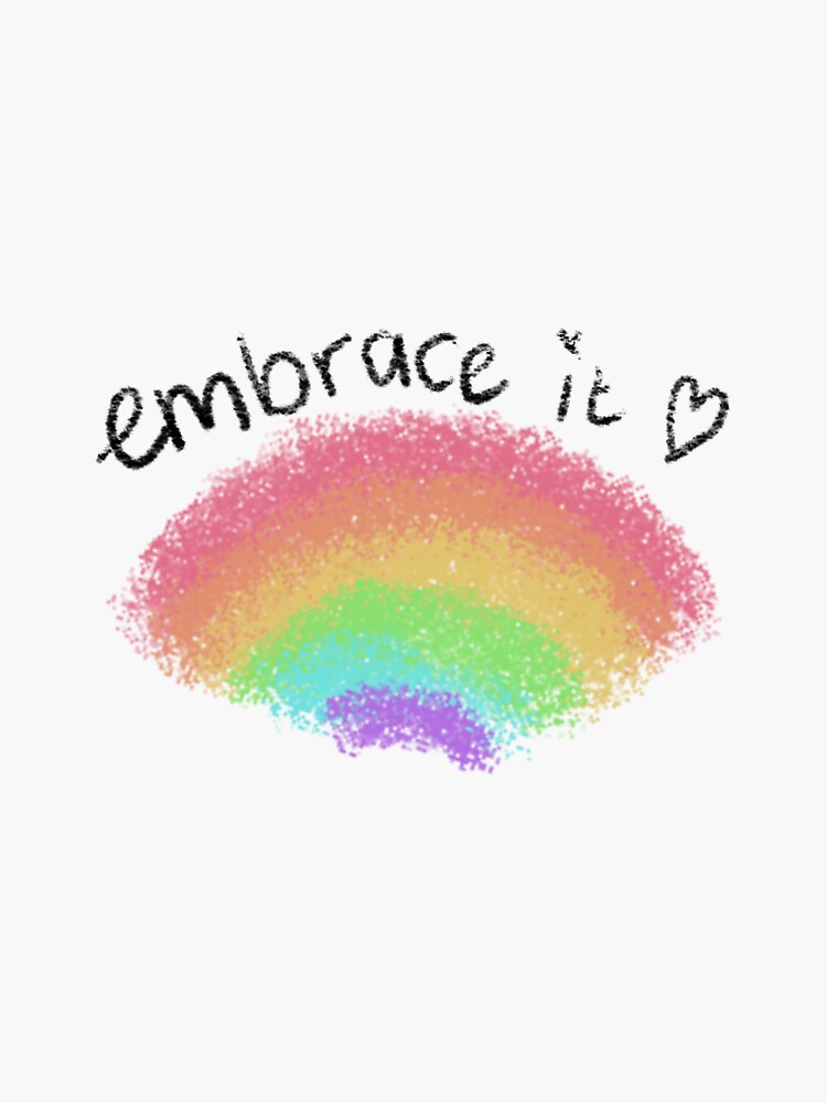 Thumbnail 3 of 3, Sticker, embrace it- rainbow designed and sold by Multiminjae.