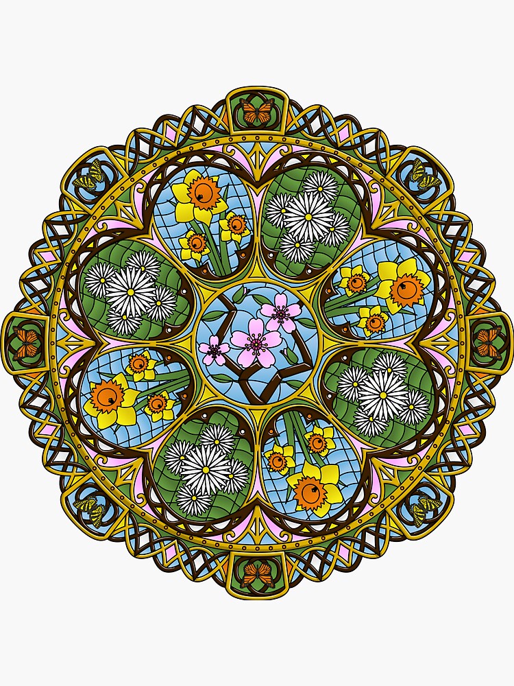 Thumbnail 3 of 3, Sticker, Spring Nouveau designed and sold by ValerieDesigns.