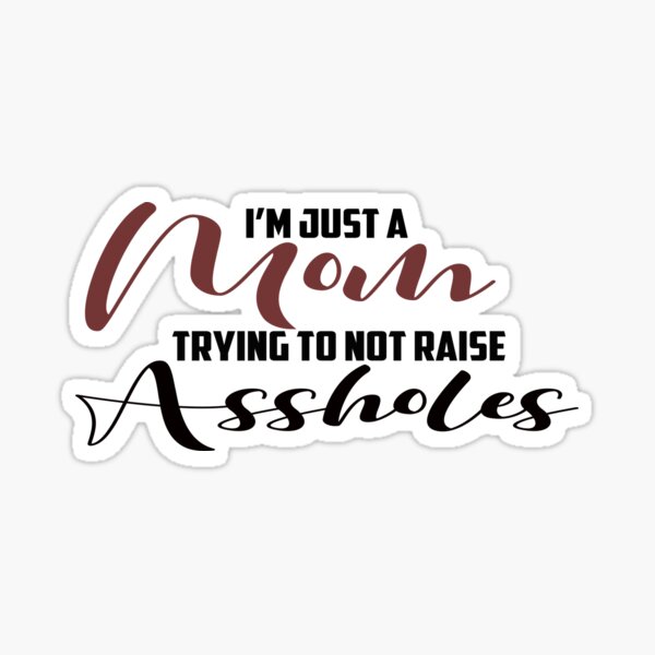 Just a Mom Trying Not to Raise Aholes Tumbler Funny Mom Cups Funny