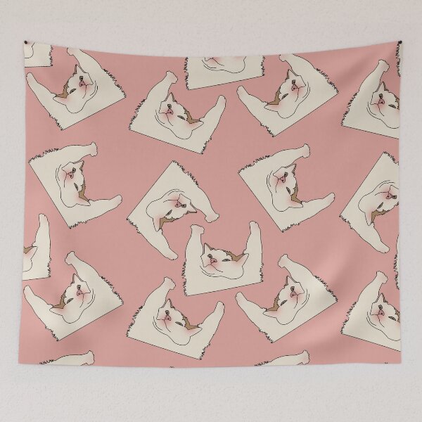 Item preview, Yawning cute cursed cat pattern designed and sold by ItsMemeMachine.