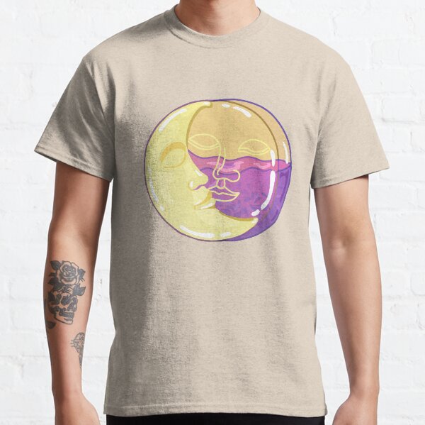 Vintage Solar Eclipse - Sun and Moon Faces Classic T-Shirt