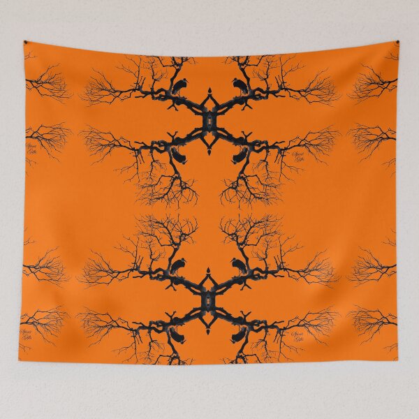 Item preview, High Post Stork Tree Silhouette Orange designed and sold by SpiritGifts.