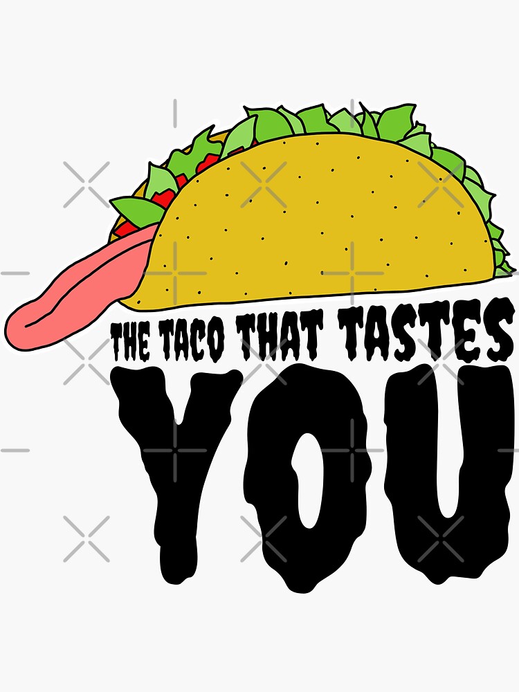 Thumbnail 3 of 3, Sticker, The Taco That Tastes You FUNNY CARTOON TONGUE TACO designed and sold by YomeHayin.