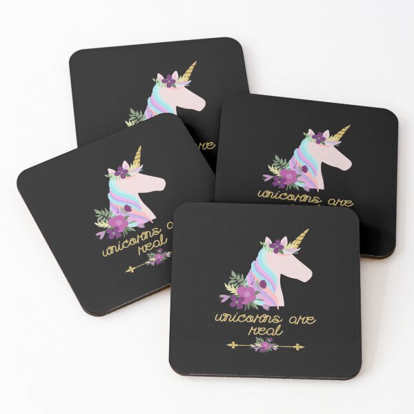 Item preview, Unicorns are real, Unicorn, Floral, Typography Poster art designed and sold by Logic72.