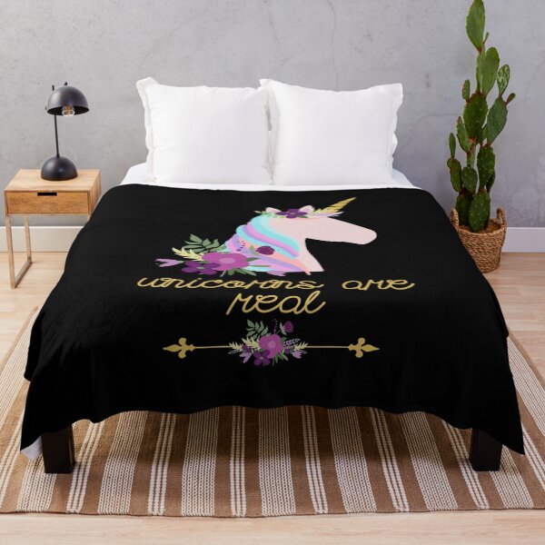 Item preview, Unicorns are real, Unicorn, Floral, Typography Poster art designed and sold by Logic72.