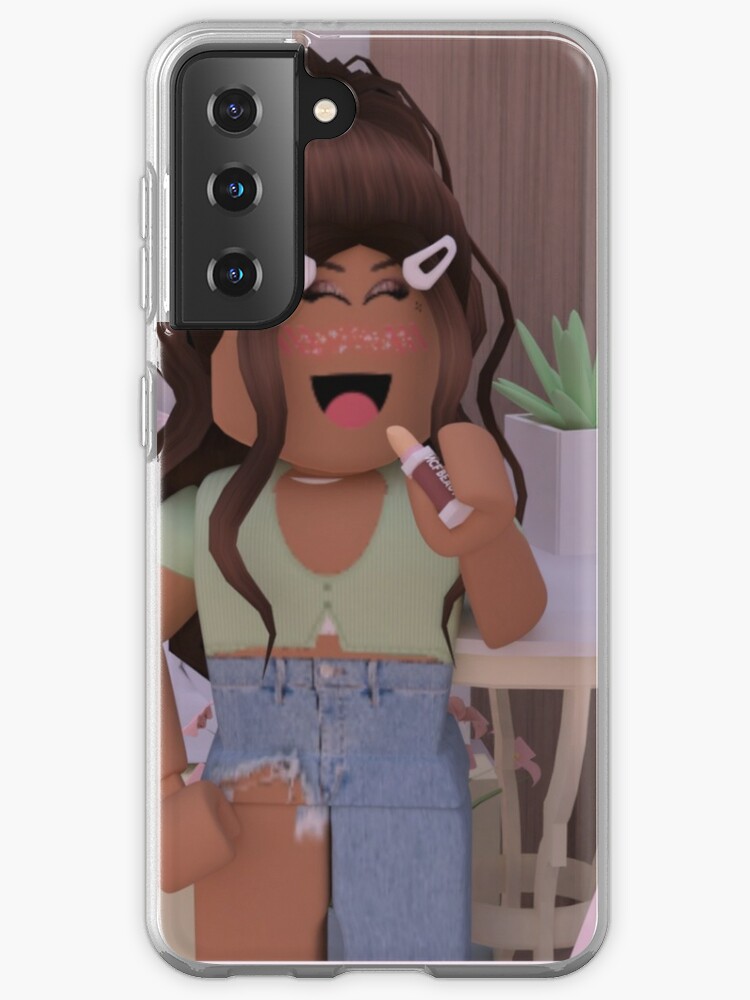 Roblox Girl Doing Makeup Case Skin For Samsung Galaxy By Chofudge Redbubble - pictures of roblox girls with brown hair