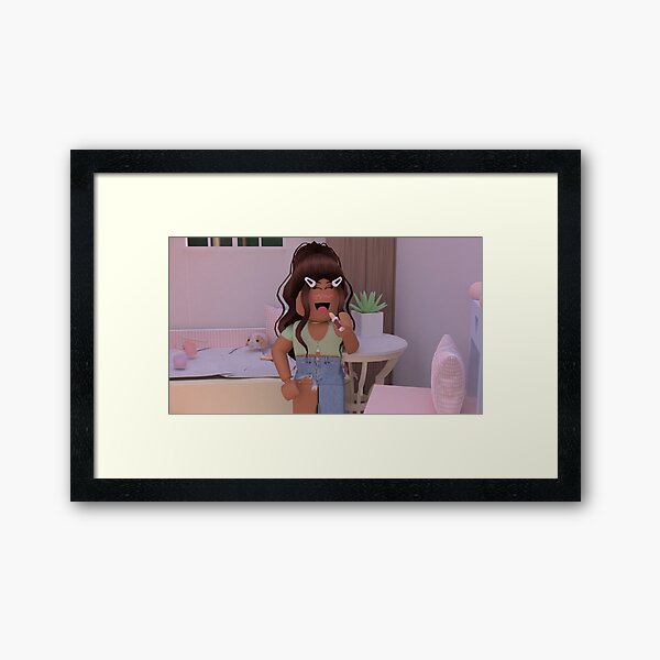 Aesthetic Roblox Sleepover Gfx Framed Art Print By Chofudge Redbubble - roblox makeup base
