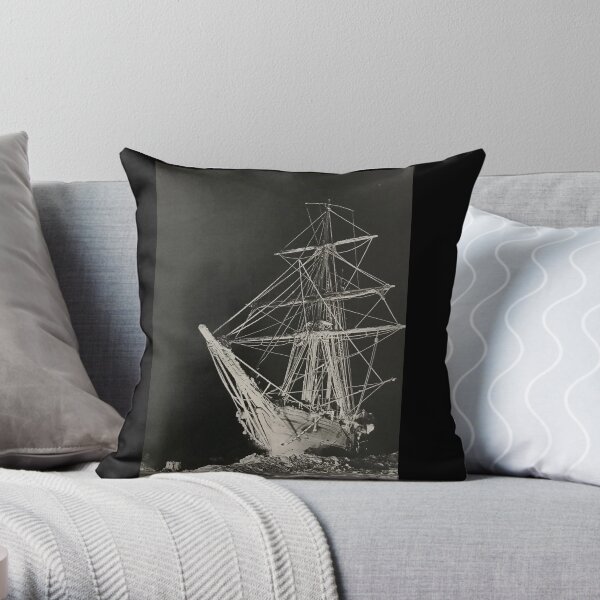 Shackleton's Endurance by night, trapped in the ice and photographed by Frank Hurley in 1915 Throw Pillow