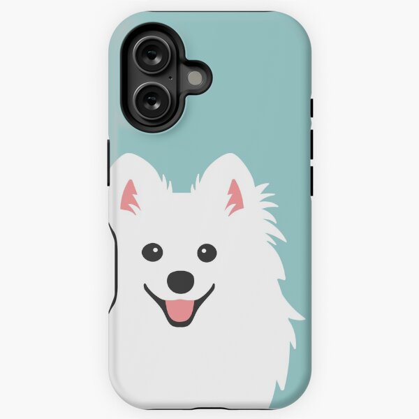 Item preview, Happy Japanese Spitz Dog - Aqua designed and sold by kamahachi.