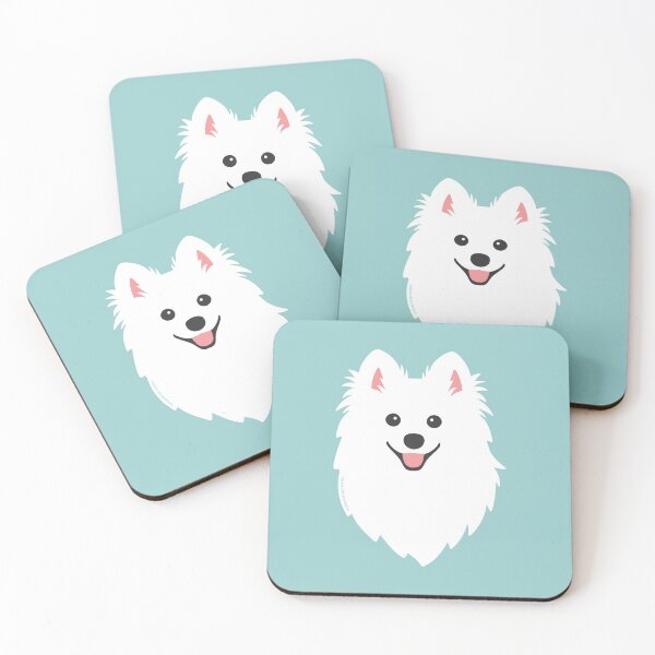 Item preview, Happy Japanese Spitz Dog - Aqua designed and sold by kamahachi.