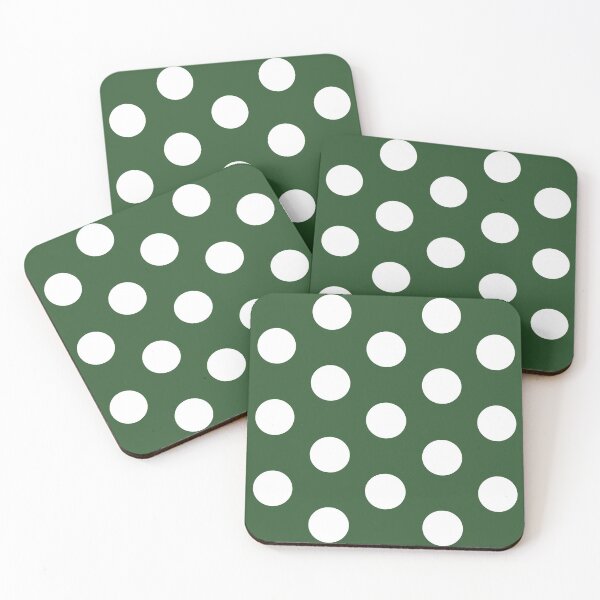 Item preview, Large WHITE and PINE GREEN POLKA DOTS designed and sold by RachelMacht.