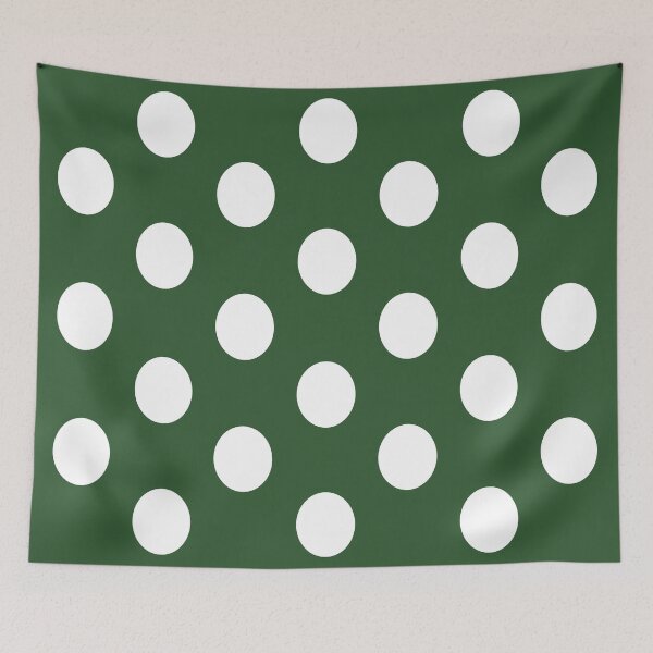 Item preview, Large WHITE and PINE GREEN POLKA DOTS designed and sold by RachelMacht.