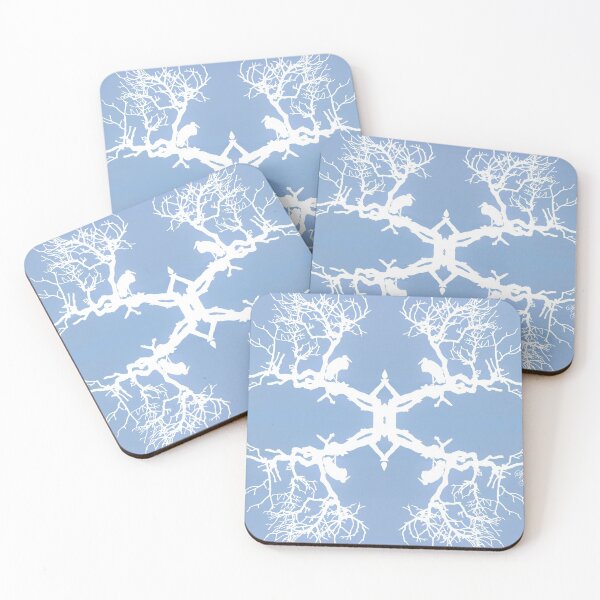 Item preview, High Post Stork Tree Silhouette Blue White designed and sold by SpiritGifts.