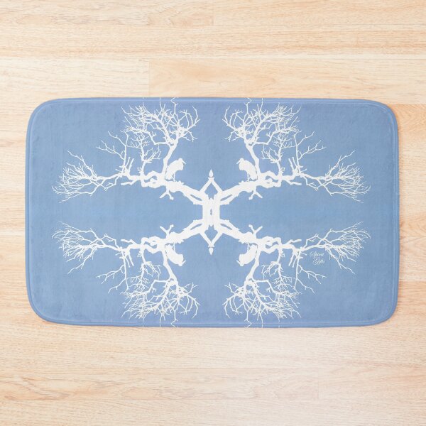 Item preview, High Post Stork Tree Silhouette Blue White designed and sold by SpiritGifts.
