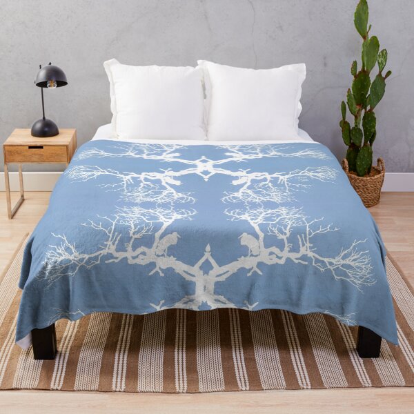 Item preview, High Post Stork Tree Silhouette Blue White designed and sold by SpiritGifts.