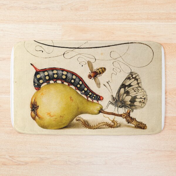 Item preview, Vintage Flower Fly Caterpillar Pear Centipede  manuscript parchment designed and sold by aurielaki.