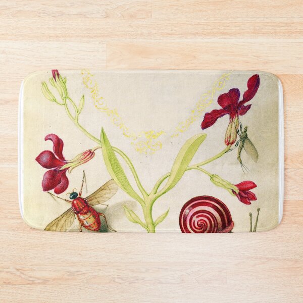 Item preview, Vintage Flower Gillyflower Mayfly Fly Snail manuscript parchment designed and sold by aurielaki.