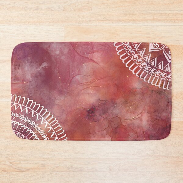 Item preview, White mandala design on warm colored background designed and sold by MandalaStone.