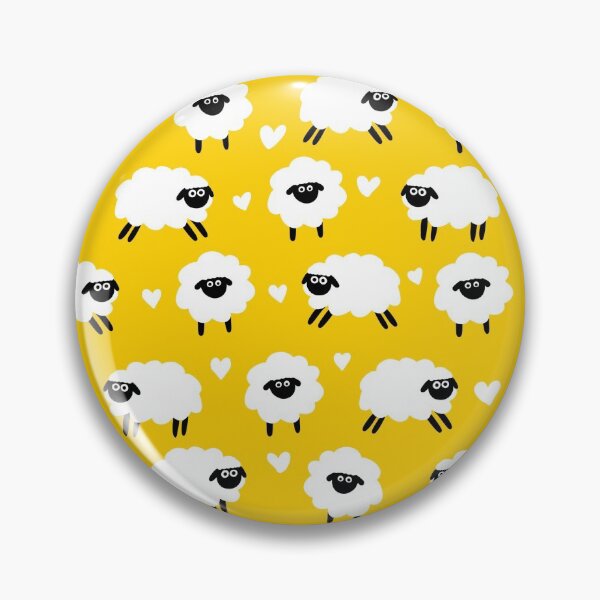 Item preview, Sheep and Hearts Pattern - Yellow designed and sold by Kittys-Art.