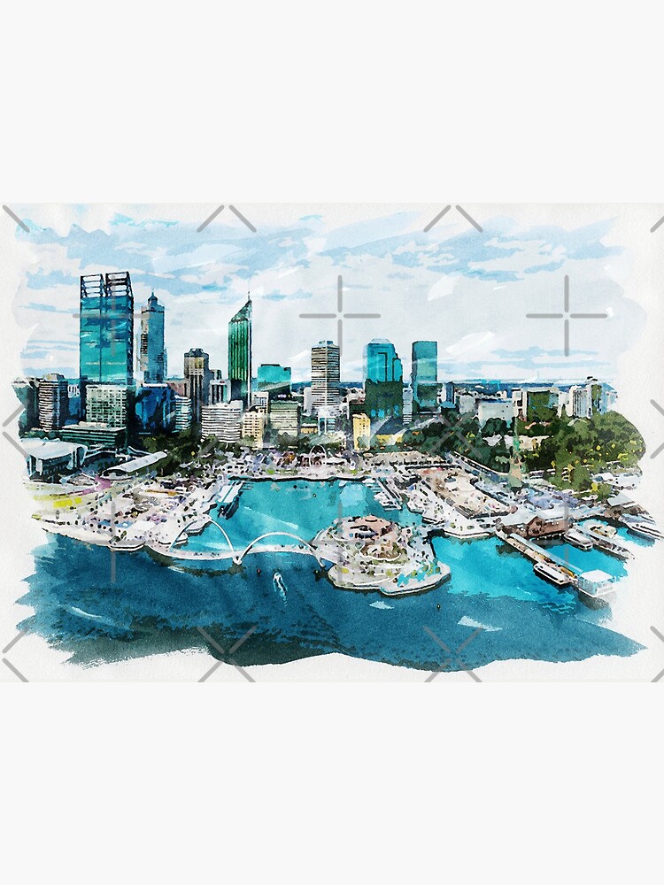 Australia City Skyline Travel Love Watercolor T-Shirt
