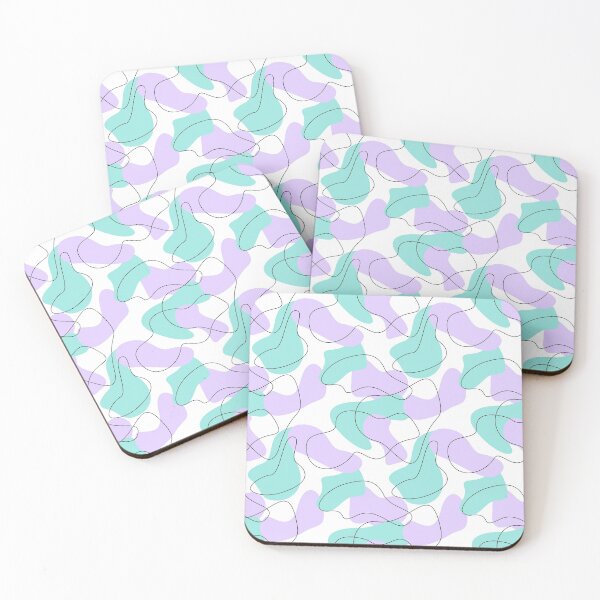 Item preview, Patrón abstracto de línea púrpura y menta designed and sold by ButterandCheese.