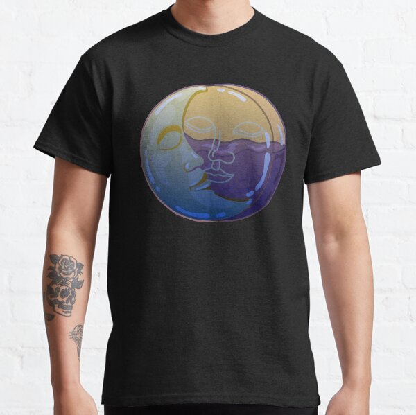 Vintage Solar Eclipse - Sun and Moon Faces Classic T-Shirt