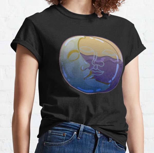 Vintage Solar Eclipse - Sun and Moon Faces Classic T-Shirt