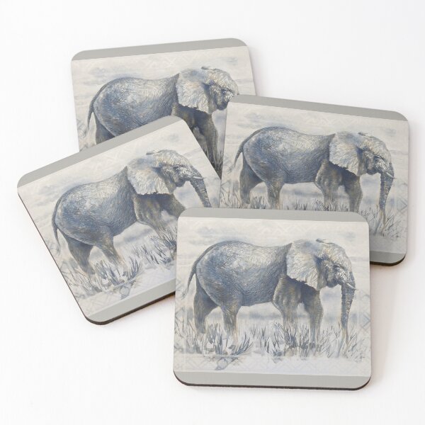 Item preview, Majestic African elephant in beige and grey designed and sold by anneliesfineart.
