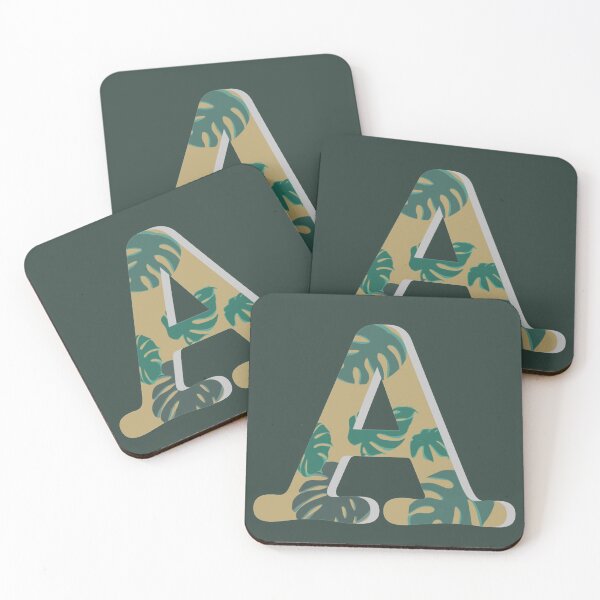 Item preview, Initial 'A' with tropical leaves designed and sold by synchro2070.