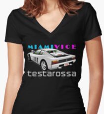 Ferrari Testarossa from Miami Vice Women's Fitted V-Neck T-Shirt
