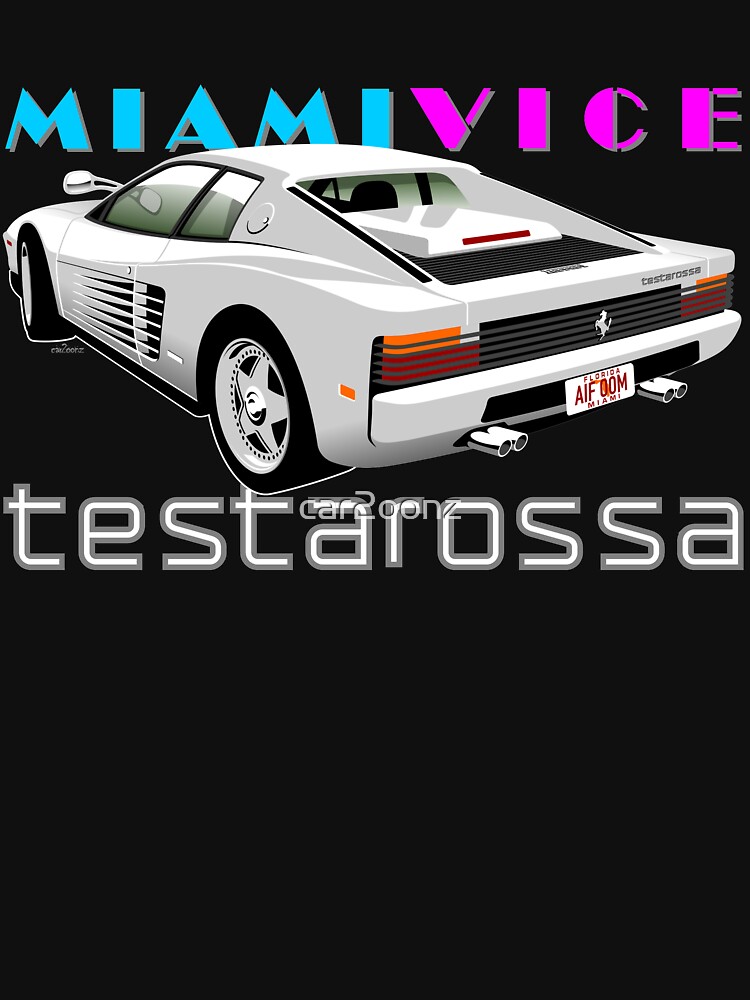 Ferrari Testarossa from Miami Vice Poster for Sale by car2oonz