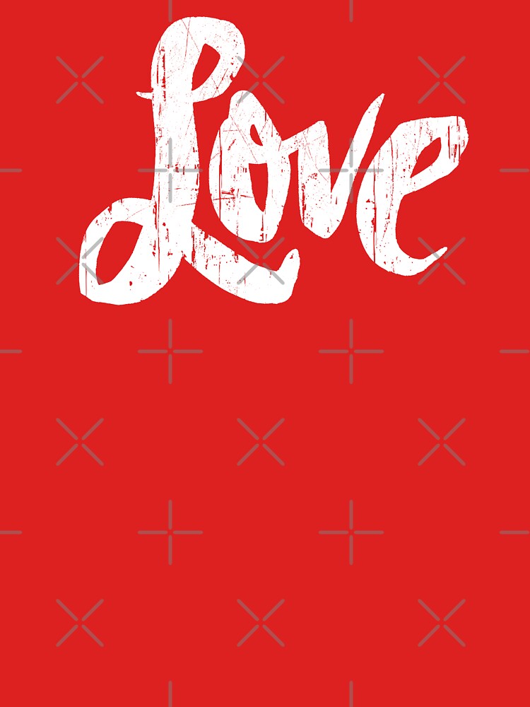Hippie Love Lettering - Modern Distressed Calligraphy for Valentine - Red White by 26-Characters