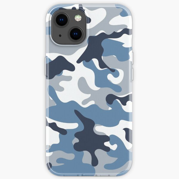 Blue and White Camouflage iPhone Soft Case