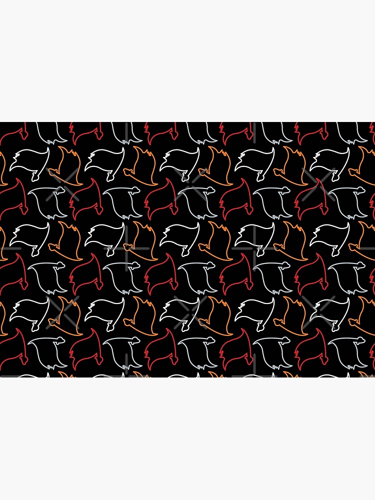 Tampa Bay Buccaneers Pattern, Black Background Photographic Print