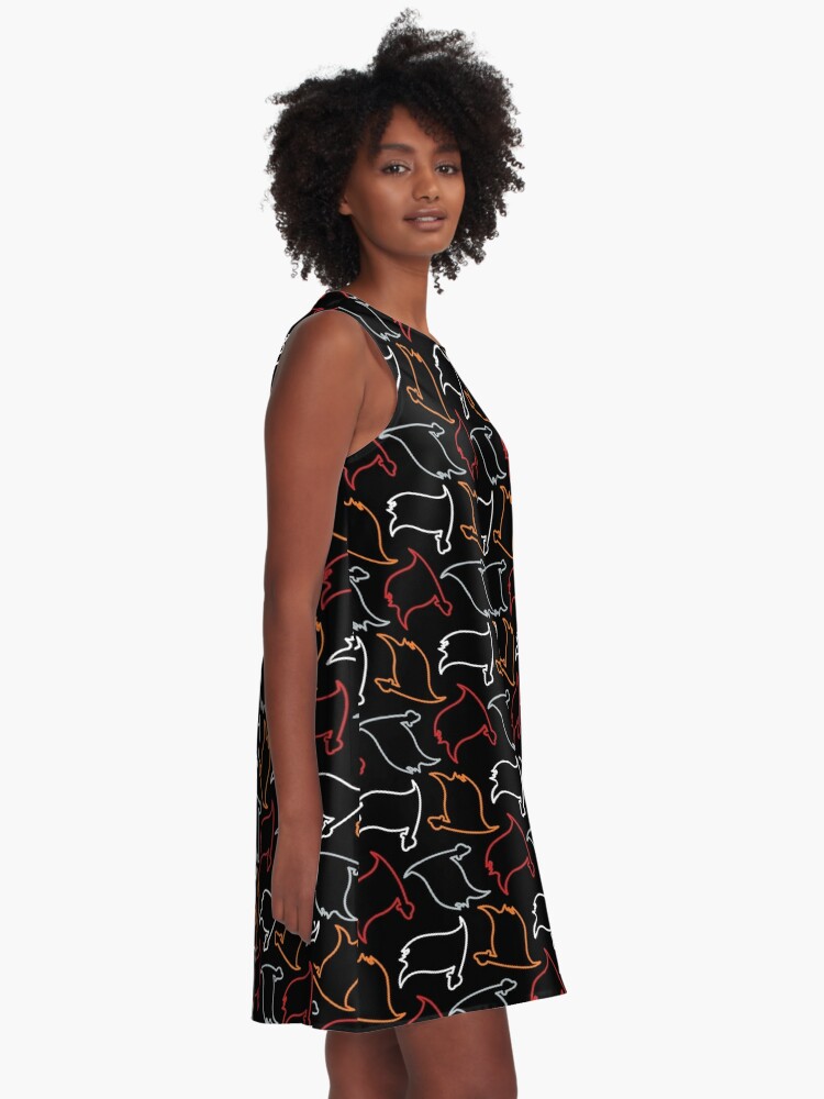 Tampa Bay Buccaneers Pattern, Black Background' A-Line Dress for