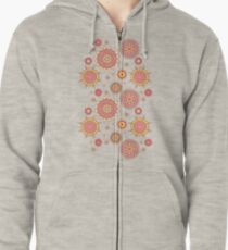 Flower Mandalas Zipped Hoodie